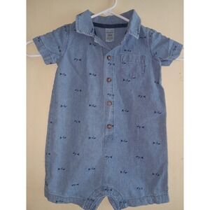 Carter's Baby Boy Blue Wiener Dog Romper Size 18 Months